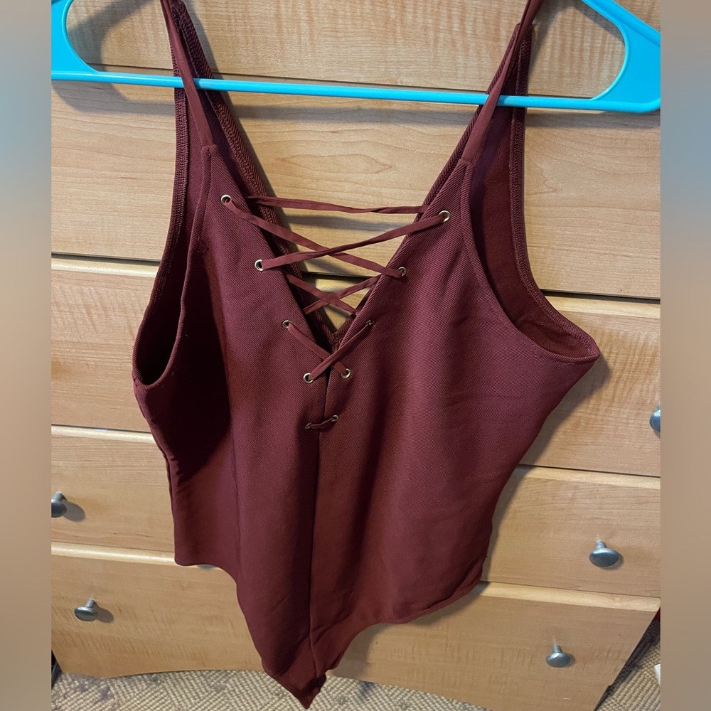 Express Ribbed Cross Bodysuit